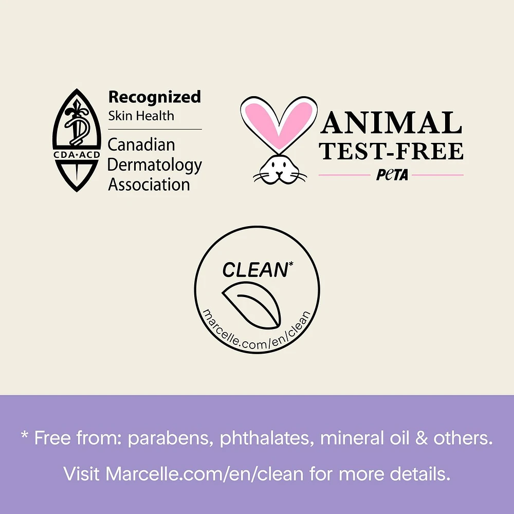Marcelle Crème de nuit hydratante 24 h avec acide hyaluronique et niacinamide Tous types de peau, 50 mL
