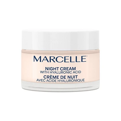 Marcelle Crème de nuit hydratante 24 h avec acide hyaluronique et niacinamide Tous types de peau, 50 mL