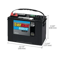 EverStart MARINE 27DC-850N, 12 Volt, Marine/RV Battery, Group Size 27, 800 MCA, EverStart, Marine Battery