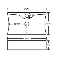 in. W Above Counter White Bathroom Vessel Sink Set For 1 Hole Center Faucet AI