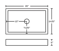 in. W Above Counter White Bathroom Vessel Sink Set For Deck Mount Drilling AI