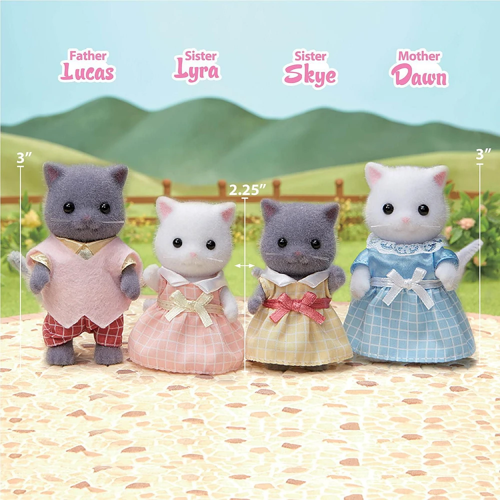 Calico Critters Persian Cat Family, Set of 4 Collectible Doll Figures, 4 Collectible Doll Figures