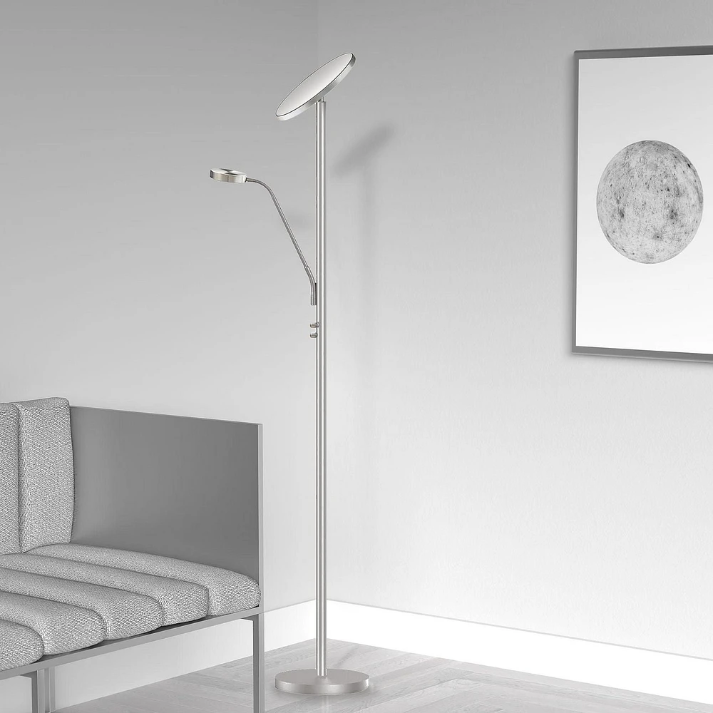 Dainolite 801LEDF-SN Satin Chrome Floor Lamp