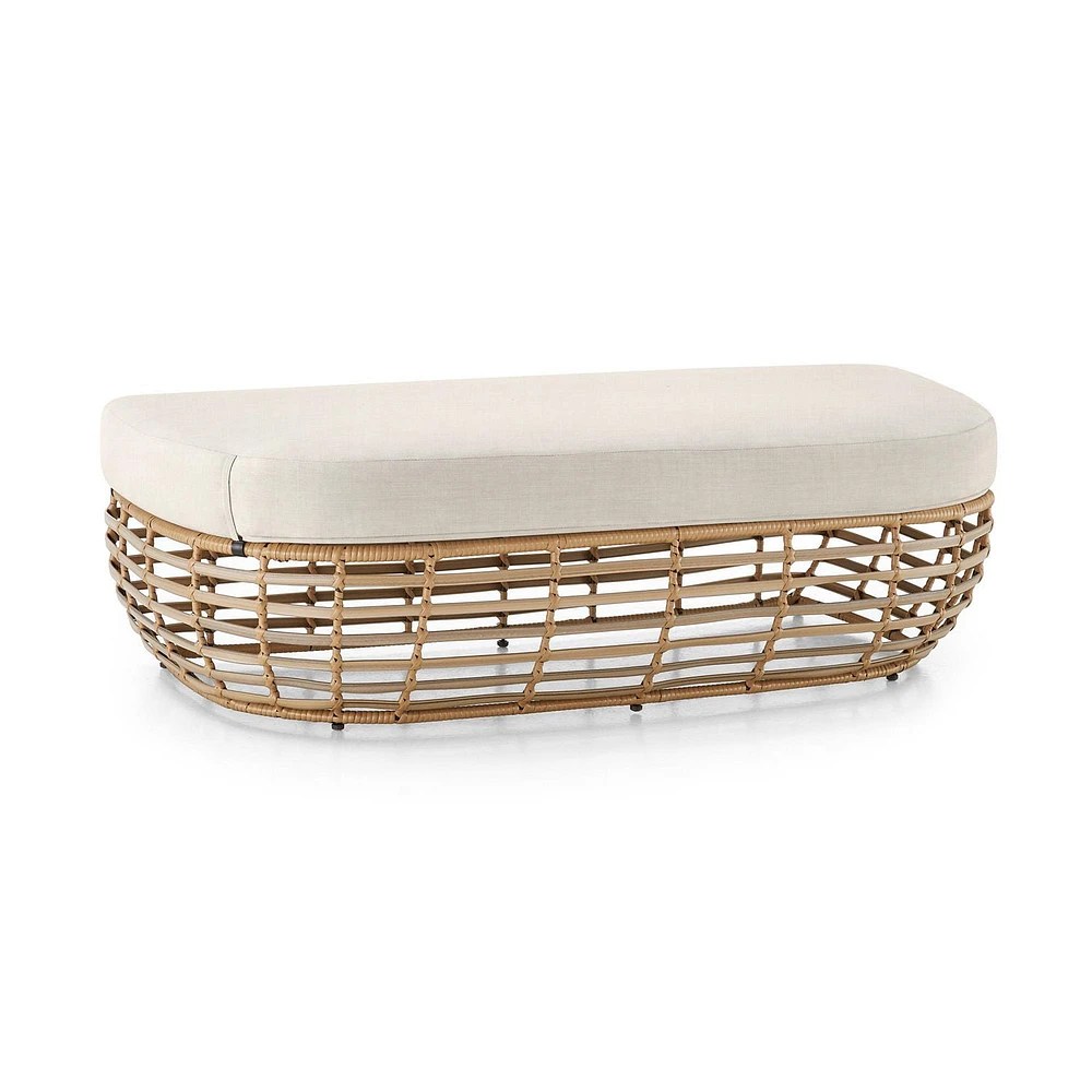 Ensemble causeuse et pouf 2 pièces pour patio Dune HOMETRENDS - Taupe