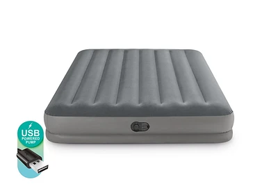 INTEX Dura-BeamÂ® Prestige Air Mattress with USB Pump, 12in. Queen, with Fiber-Tech® Construction