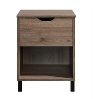 hometrends Nightstand, Rustic Oak, 1 drawer and 1 open shelf