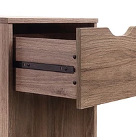 hometrends Nightstand, Rustic Oak, 1 drawer and 1 open shelf