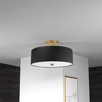 Dainolite 571-143SF-AGB-BK Black Semi-Flush Mount