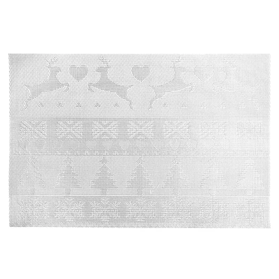 Vinyl Placemat (Reindeer And Tree) (Silver)