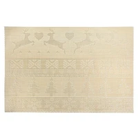 Vinyl Placemat (Reindeer And Tree) (Gold) - Set of 12