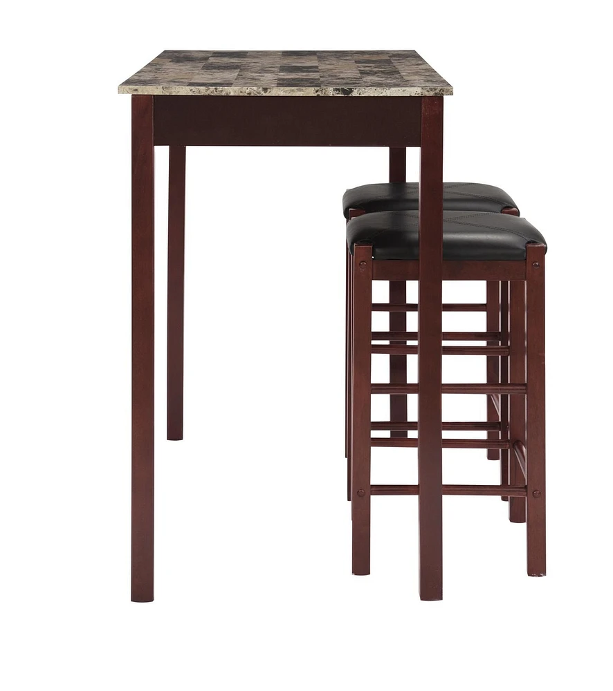 Hampton Three-Piece Faux Marble Tavern Set