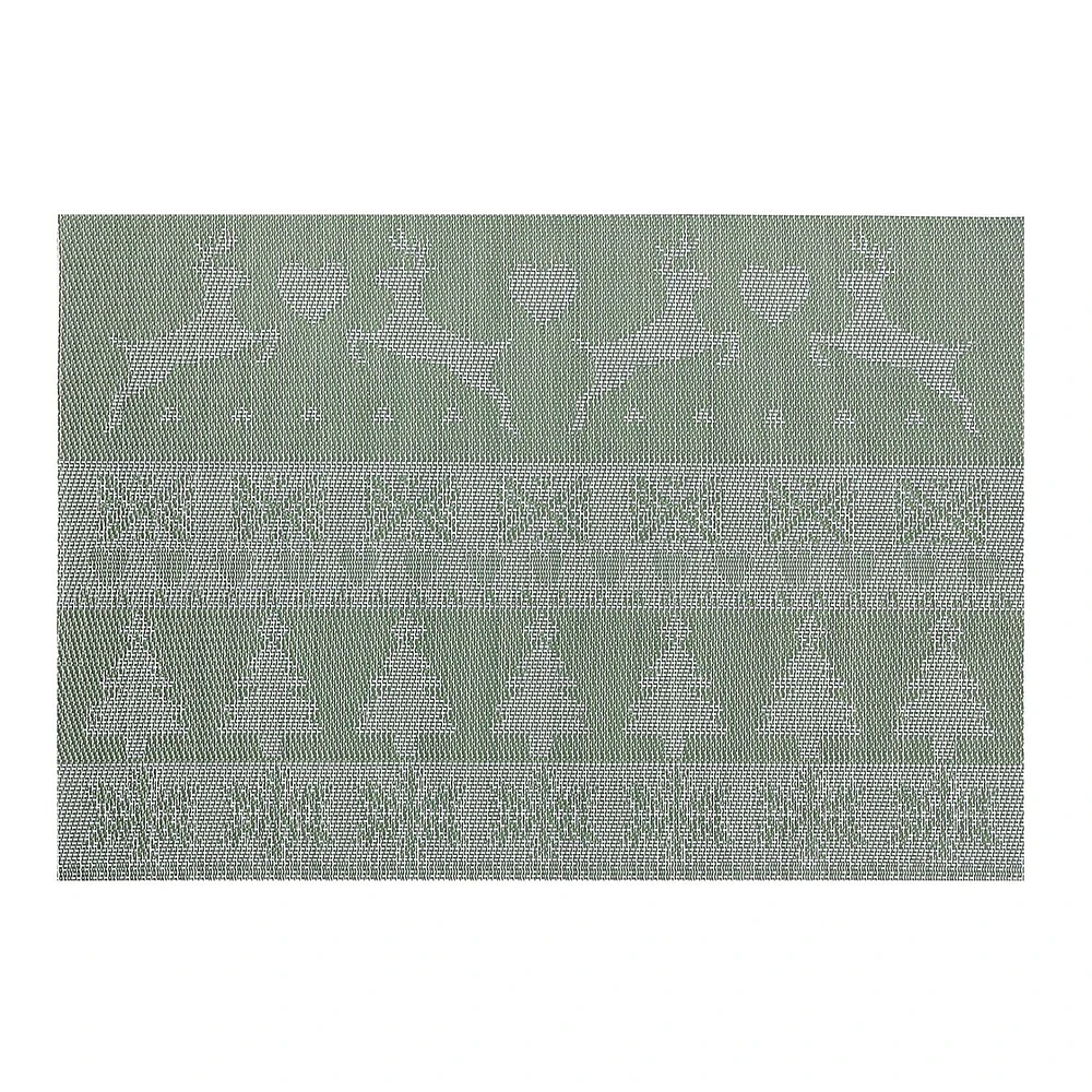 Vinyl Placemat (Reindeer And Tree) (Green) - Set of 12