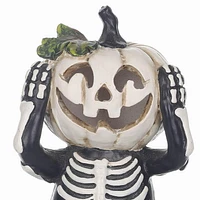 5.75inch Halloween Themed LED Skeleton Pumpkin For Halloween Indoor Decorations