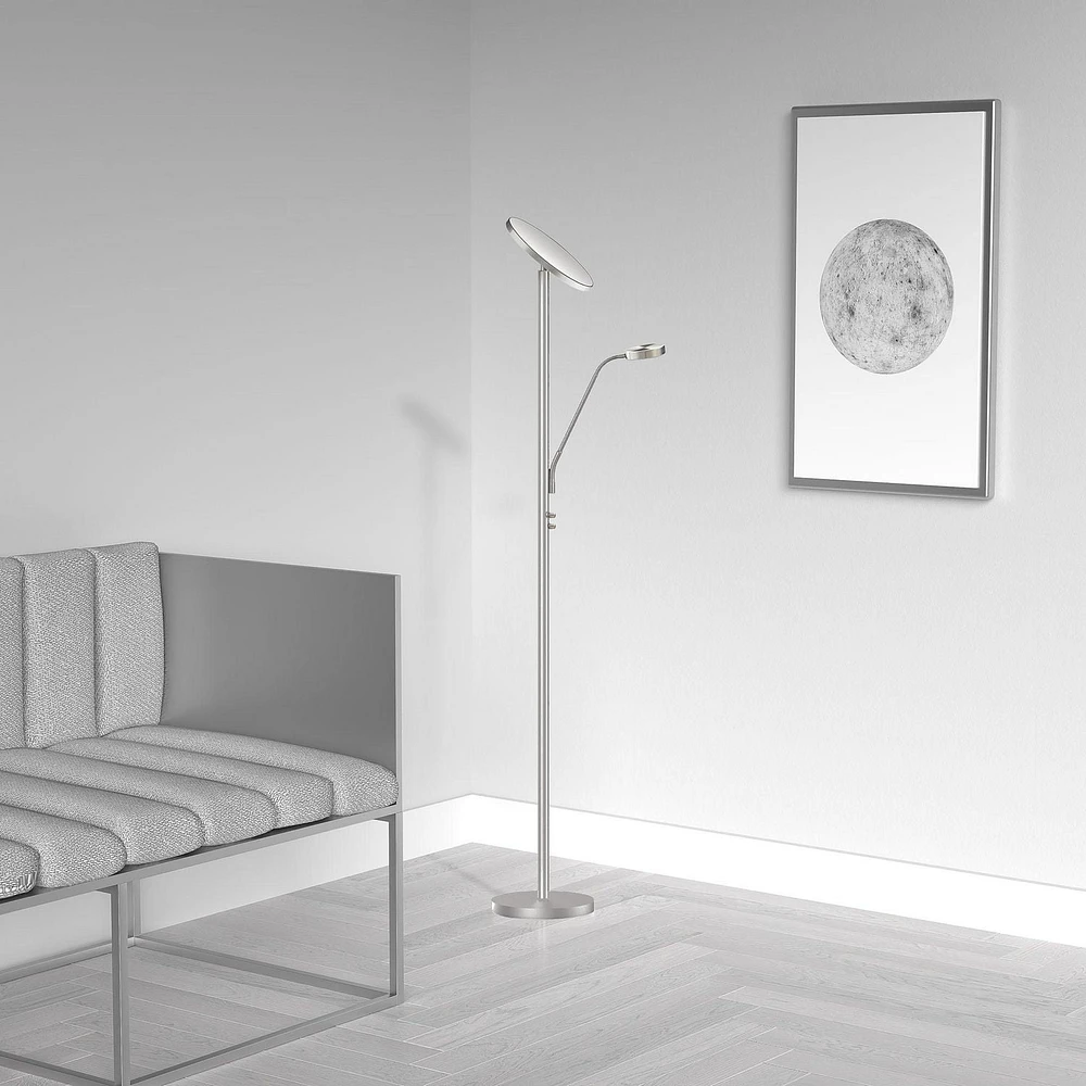 Dainolite 801LEDF-SN Satin Chrome Floor Lamp