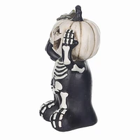 5.75inch Halloween Themed LED Skeleton Pumpkin For Halloween Indoor Decorations