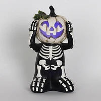 5.75inch Halloween Themed LED Skeleton Pumpkin For Halloween Indoor Decorations