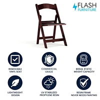 Flash Furniture Hercules Series Red Mahogany Resin Folding Chair