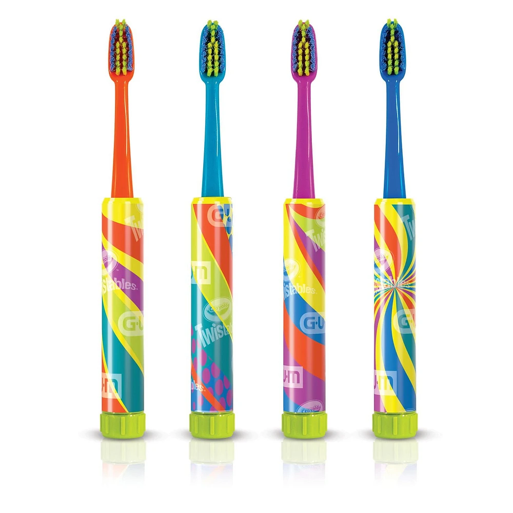 GUM® CRAYOLA™ TWISTABLES® Kids’ Toothbrush, Soft Bristles, 3+