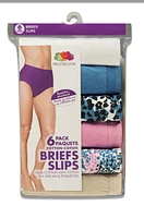 Fruit of the Loom Ladies Assorted Colours Cotton Briefs, 6-Pack