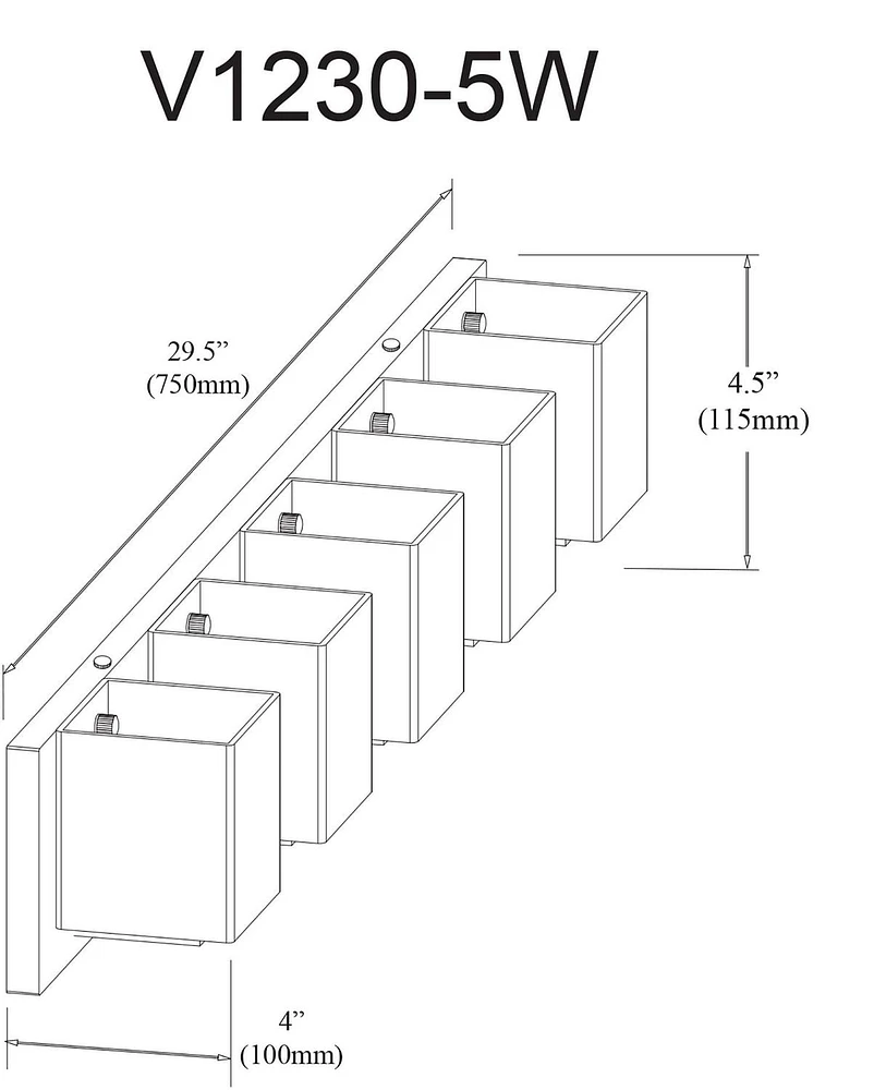 Dainolite V1230-5W-PC  Vanity