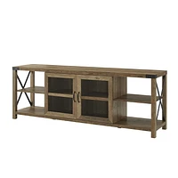 Modern Farmhouse Metal X TV Stand for TV's up to 78" - Reclaimed Barnwood