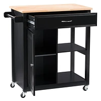 CorLiving Sage Wood Kitchen Cart With Cupboard