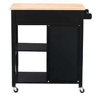 CorLiving Sage Wood Kitchen Cart With Cupboard