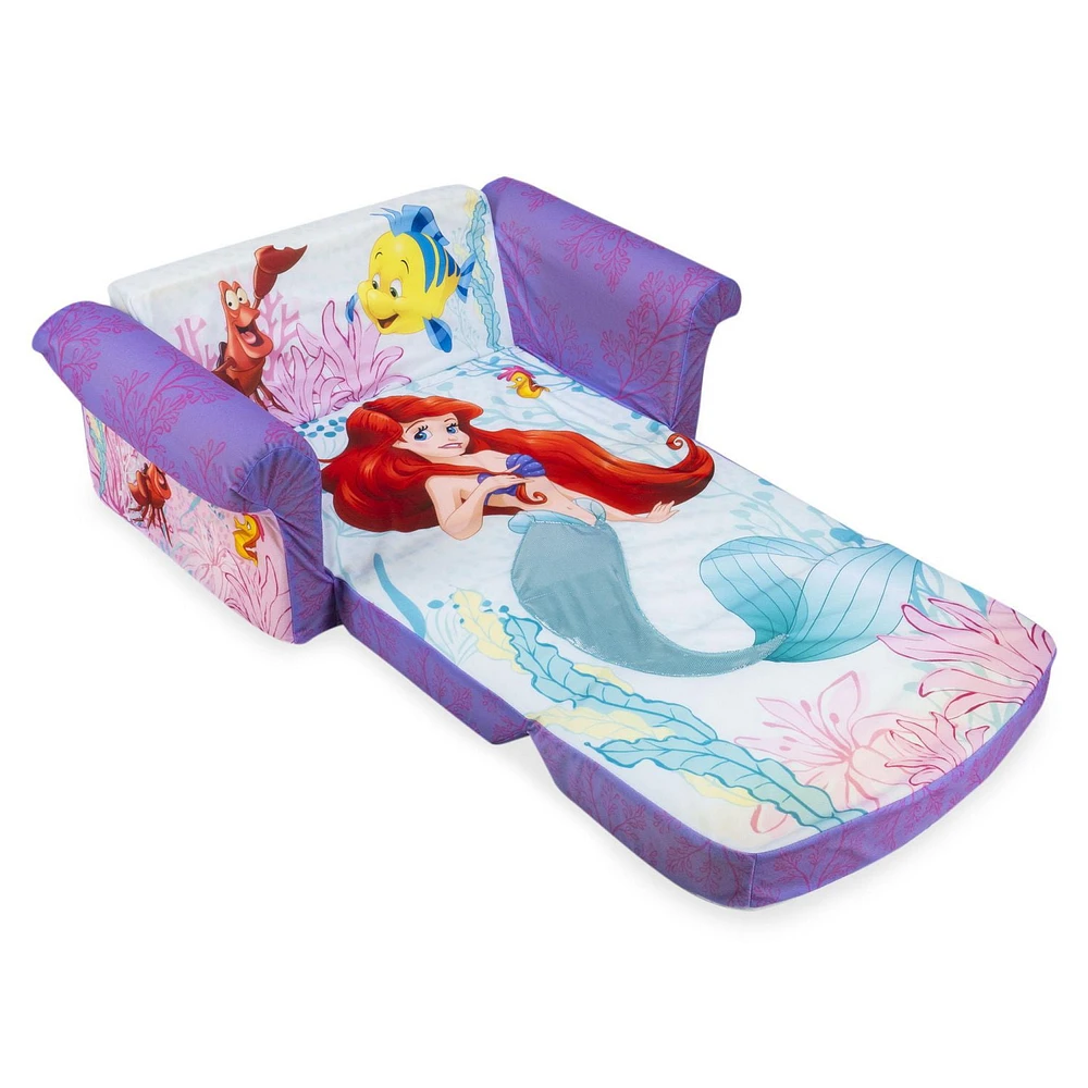 Marshmallow Furniture, Children's 2-in-1 Flip Open Foam Sofa, The Little Mermaid, by Spin Master