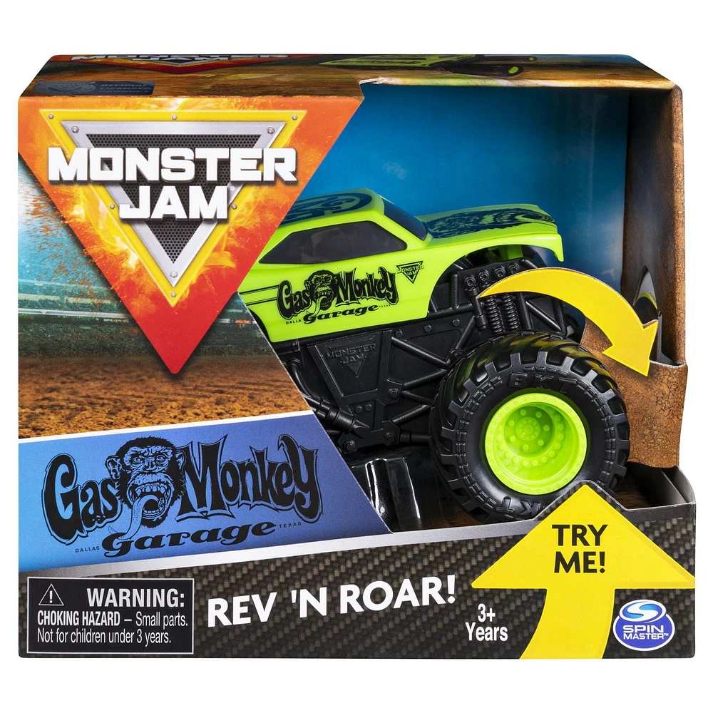 Monster Jam, Official Gas Monkey Rev ‘N Roar Monster Truck, 1:43 Scale