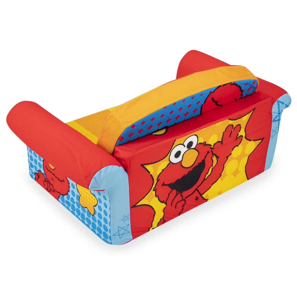 Marshmallow Furniture, Children's 2-in-1 Flip Open Foam Sofa, Sesame Street’s Elmo, by Spin Master