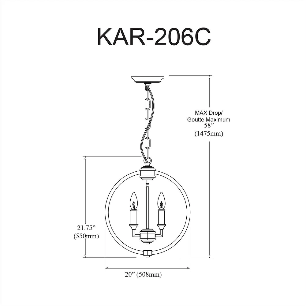 Dainolite KAR-206C-PC  Chandelier