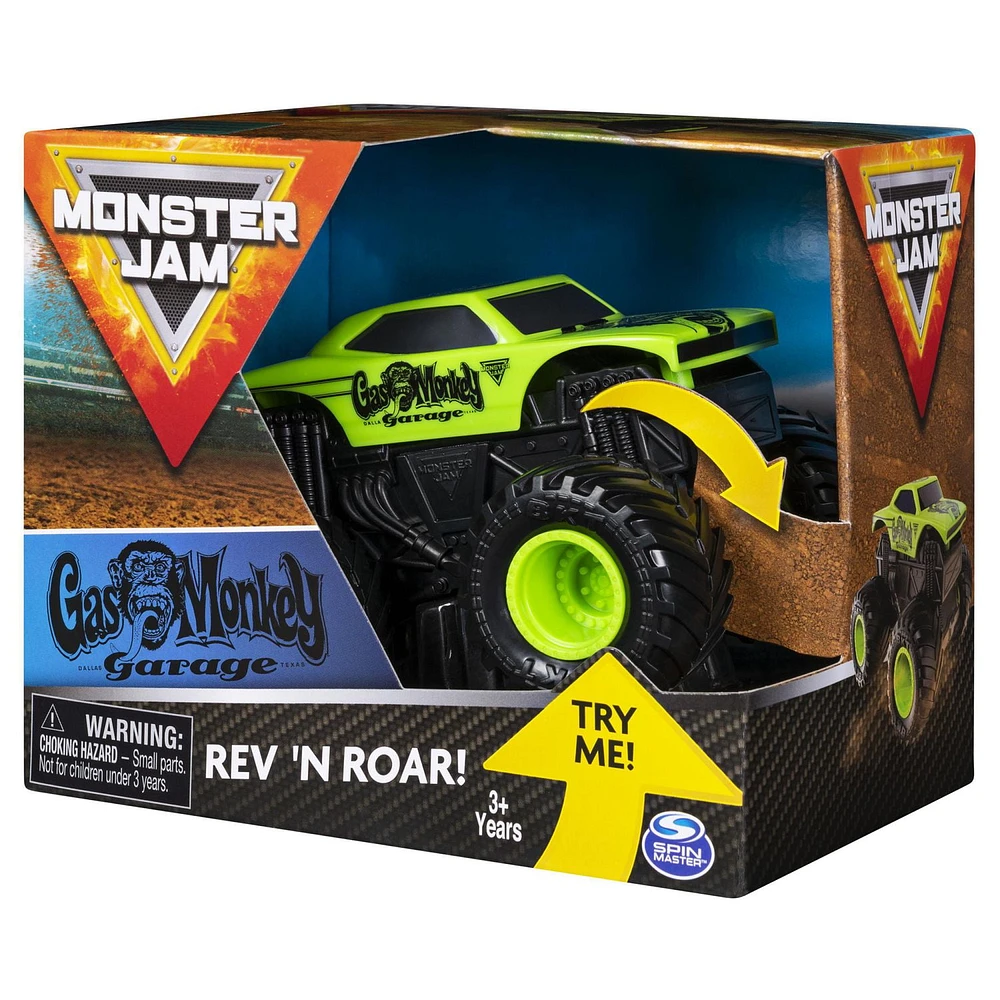 Monster Jam, Official Gas Monkey Rev ‘N Roar Monster Truck, 1:43 Scale