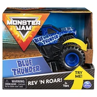 Monster Jam, Official Blue Thunder Rev ‘N Roar Monster Truck, 1:43 Scale