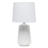 Simple Designs Off White Pleated Base Table Lamp