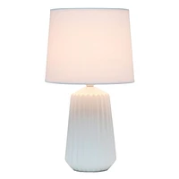 Simple Designs Off White Pleated Base Table Lamp