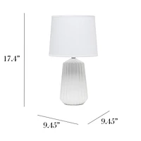 Simple Designs Off White Pleated Base Table Lamp