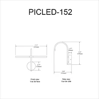 Dainolite PICLED-152-AGB Aged Brass Picture Light