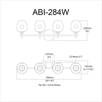 Dainolite ABI-284W-PC 4 Light Polished Chrome Vanity