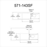 Dainolite 571-143SF-AGB-BK Black Semi-Flush Mount