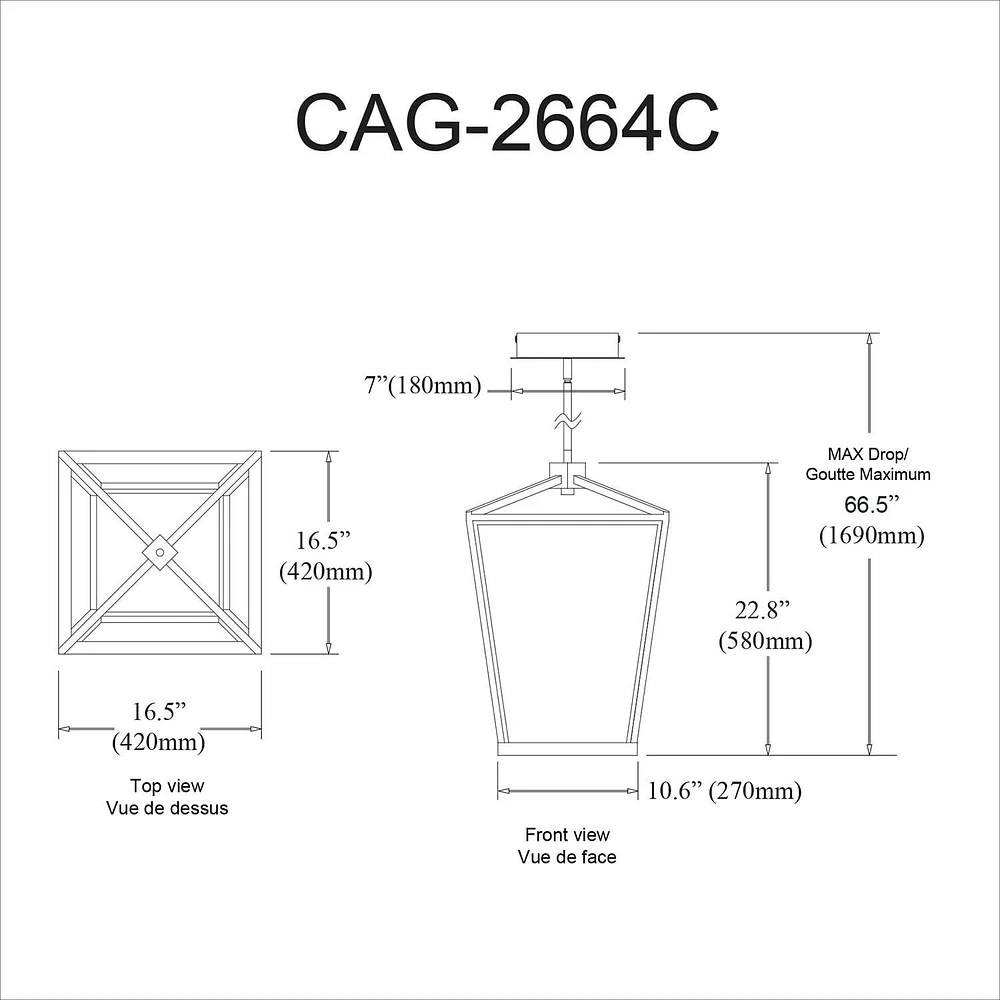 Dainolite CAG-2664C-AGB Chandelier