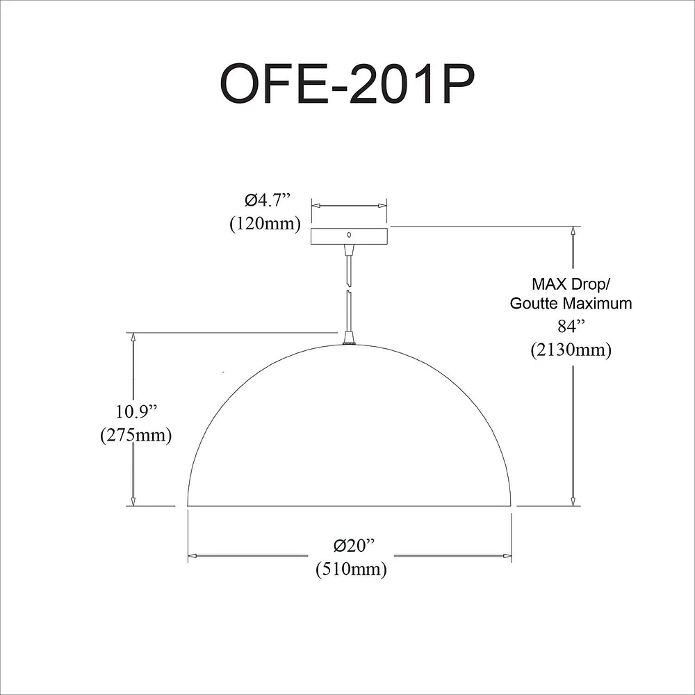 Dainolite OFE-201P-MB Pendant