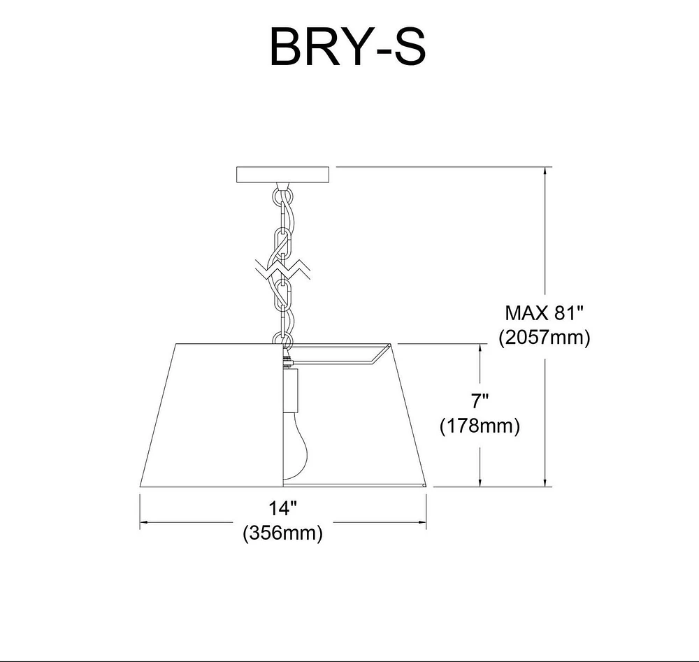 Dainolite BRY-S-BK-790 White Pendant