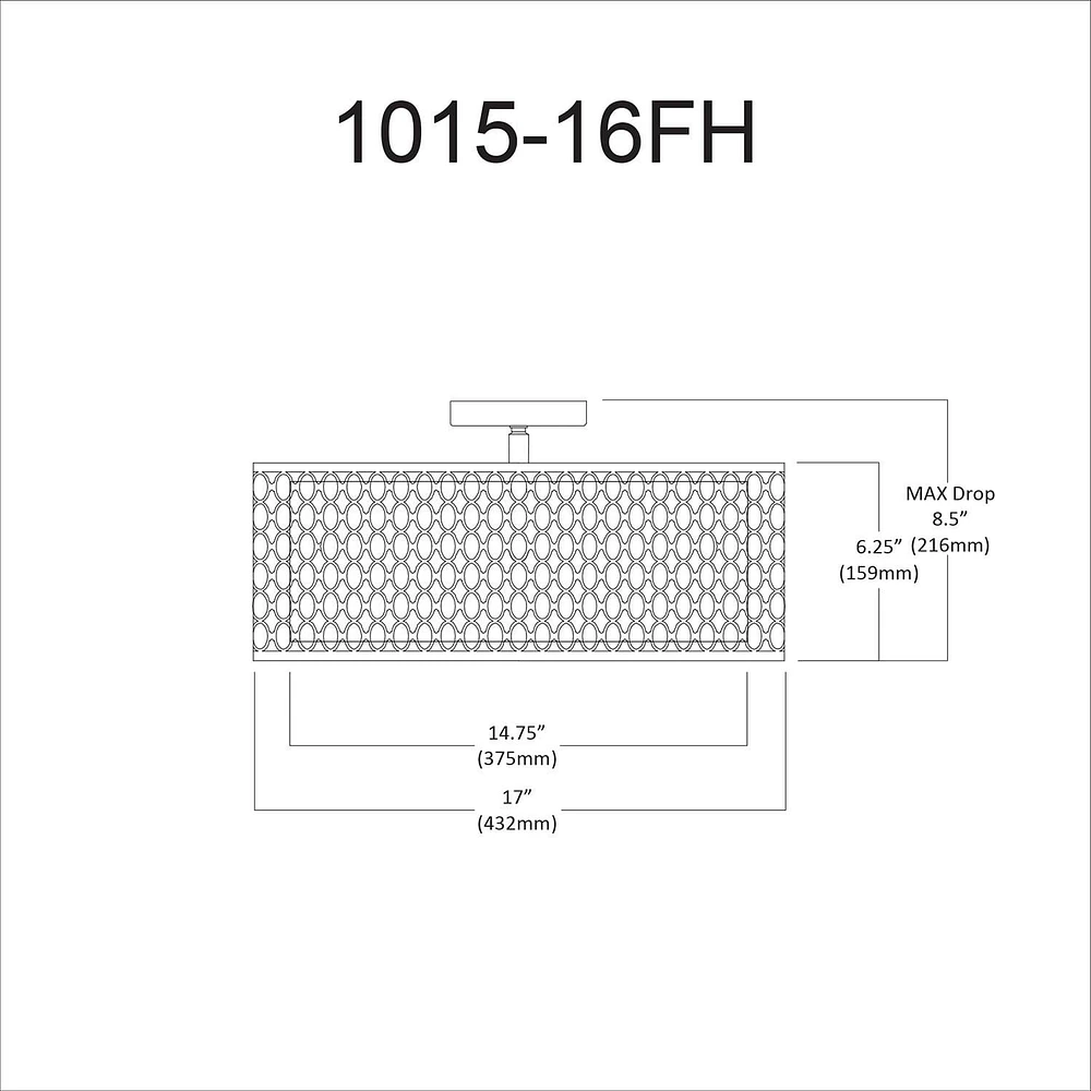 Dainolite 1015-16FH-SC Flush Mount