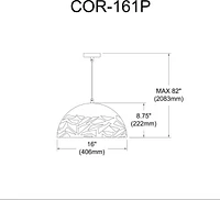 Dainolite COR-161P-BK Pendant