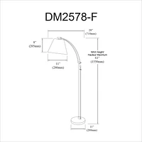 Dainolite DM2578-F-SC Satin Chrome Floor Lamp