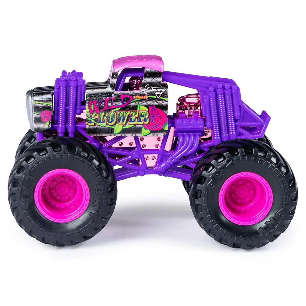 Monster Jam, Official Grave Digger vs. Wild Flower Die-Cast Monster Trucks, 1:64 Scale, 2 Pack