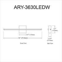 Dainolite ARY-3630LEDW-AGB Wall (Decorative)