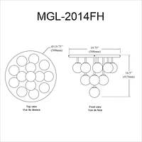 Dainolite MGL-2014FH-AGB Flush Mount