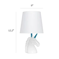 Simple Designs Sparkling White Unicorn Table Lamp