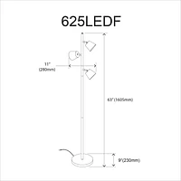 Dainolite 625LEDF-SC Satin Chrome Floor Lamp